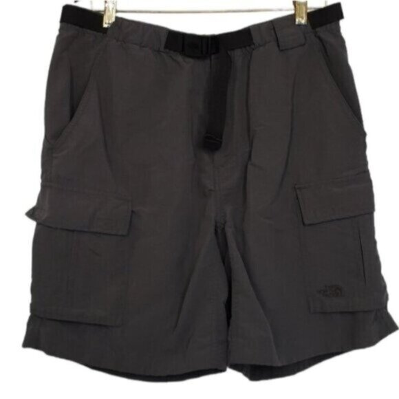 North Face Men's Grey Paramount Nylon Cargo Shorts Elastic Waist Size Large - Picture 1 of 15